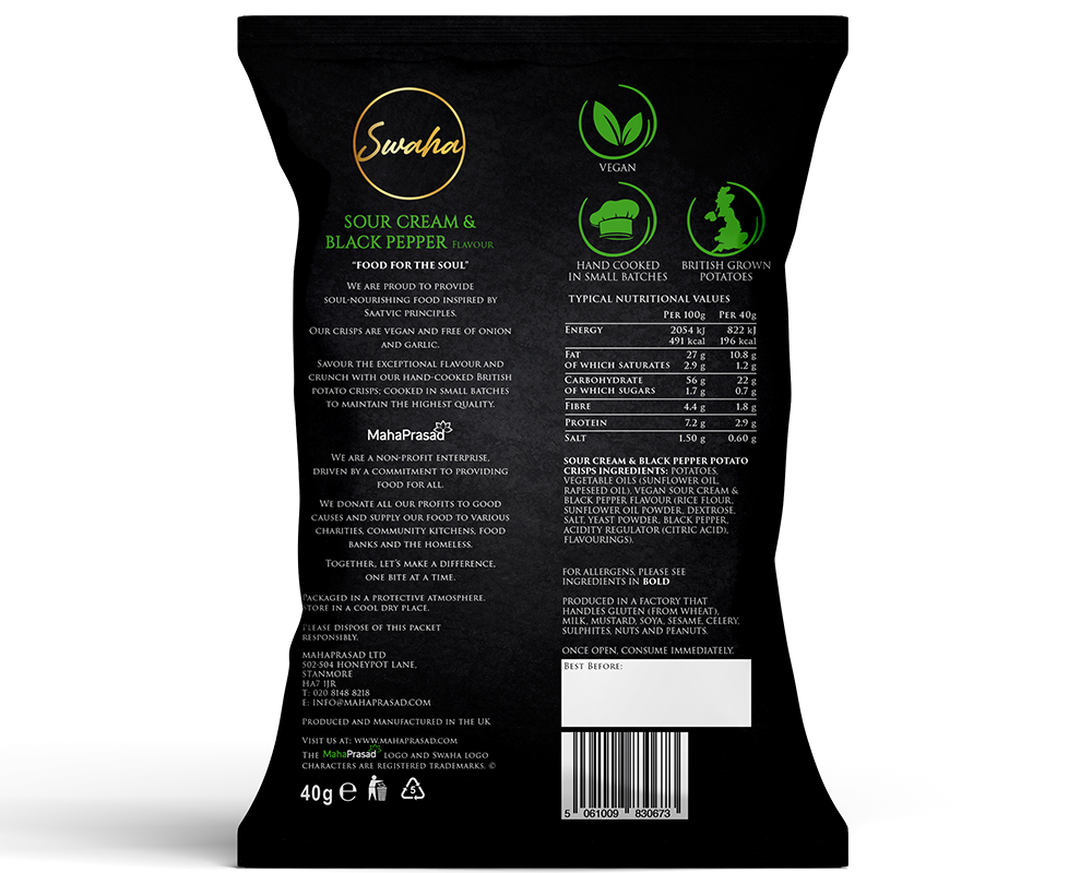 Crinkle Cut Sour Cream & Black Pepper 40g - Box of 24