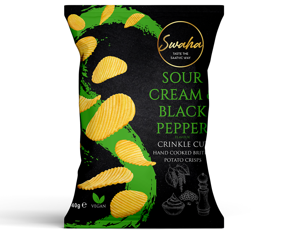 Crinkle Cut Sour Cream & Black Pepper 40g - Box of 24
