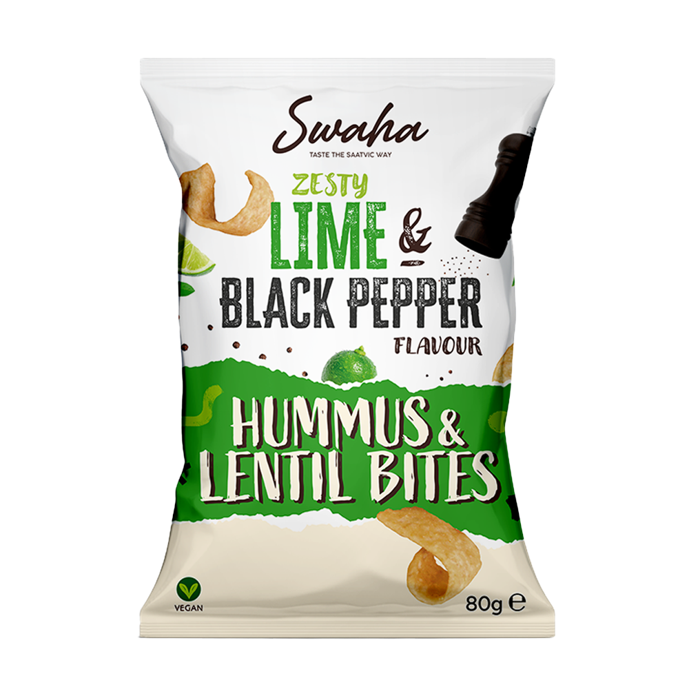 6 x Zesty Lime & Black Pepper Hummus & Lentil Bites 80g