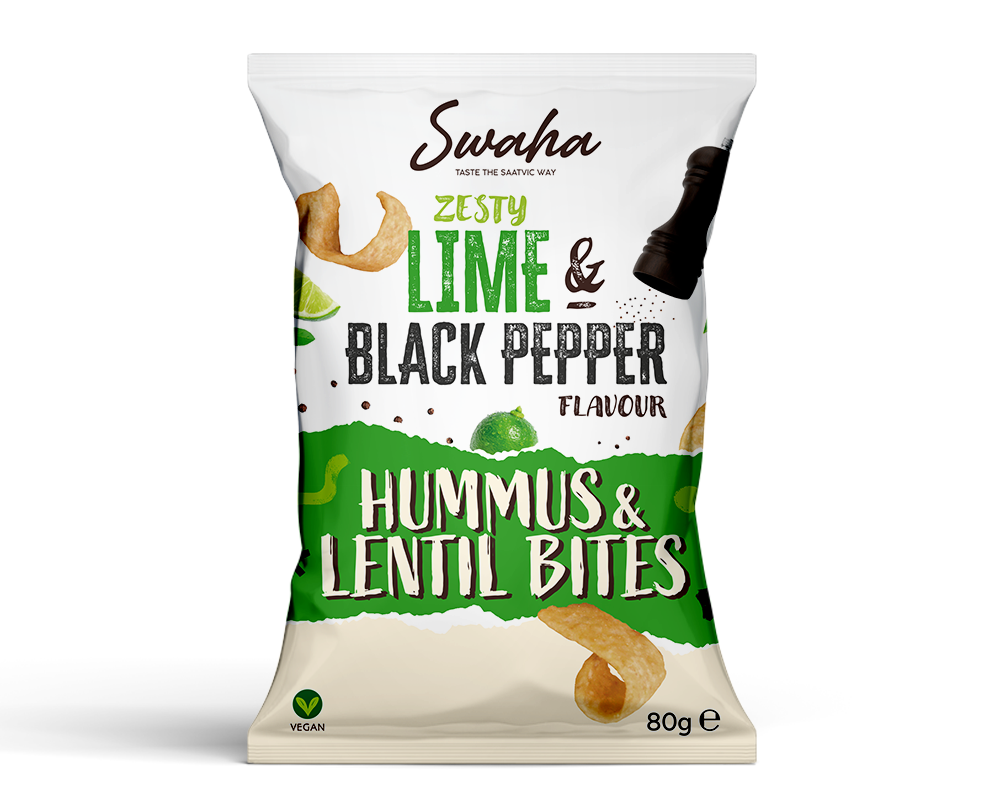 6 x Zesty Lime & Black Pepper Hummus & Lentil Bites 80g