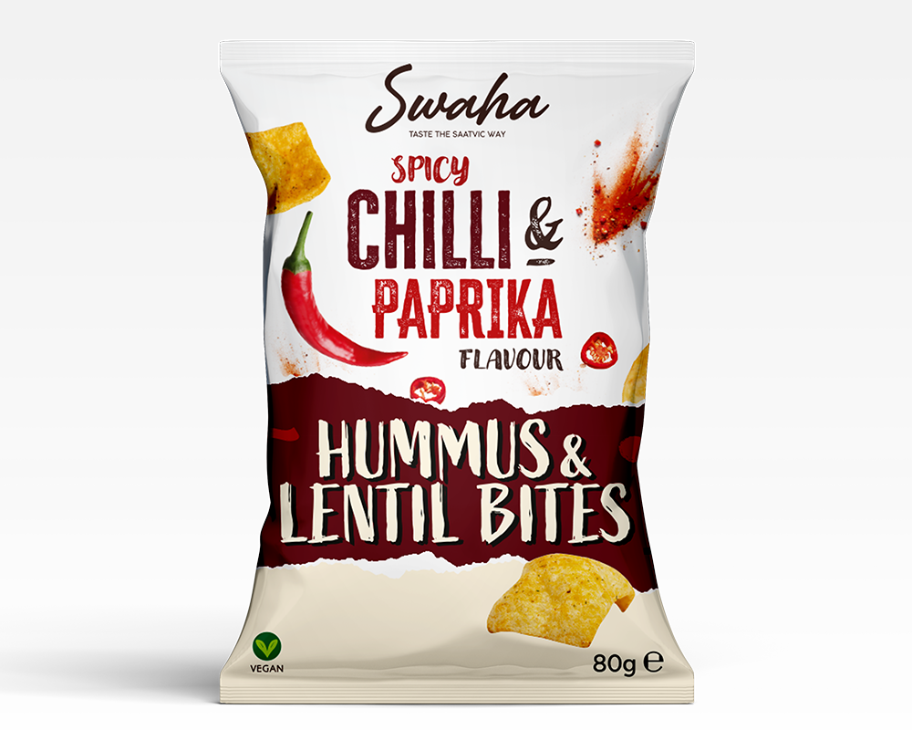 6 x Chilli & Paprika Hummus & Lentil Bites 80g