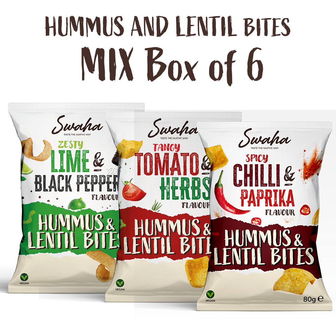 6 x Hummus & Lentil Bites 80g Mixed Box